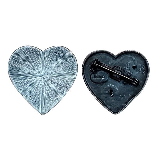 Vtg Torino Floral Pin Brooch Heart Trinket Box 1" Bloomcore - Picture 3 of 8